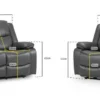 Harald Electric Recliner Sofa Grey 3+2 Seater