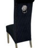 Sofia Black Colour Chrome Leg Lion Knocker Dining Chair Set of 2