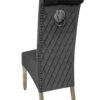 Sofia Grey Colour Chrome Leg Lion Knocker Dining Chair Set of 2