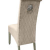 Sofia Mink Colour Chrome Leg Lion Knocker Dining Chair Set of 2