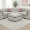 Santorini Sofa Grey Large Corner with Footstool