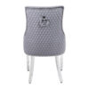 Majestic Round Knocker Grey Velvet Dining Chair Set of 2