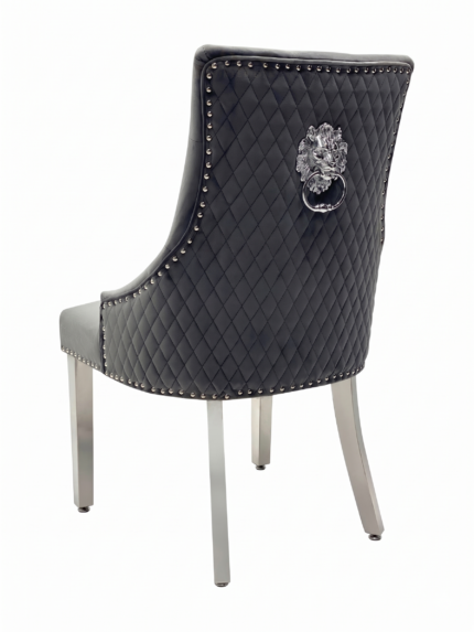 Majestic Dark Grey Velvet Dining Chair Set of 2