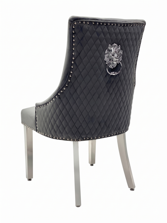 Majestic Dark Grey Velvet Dining Chair Set of 2