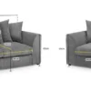 Harley Jumbo Sofa Grey 3+2 Set