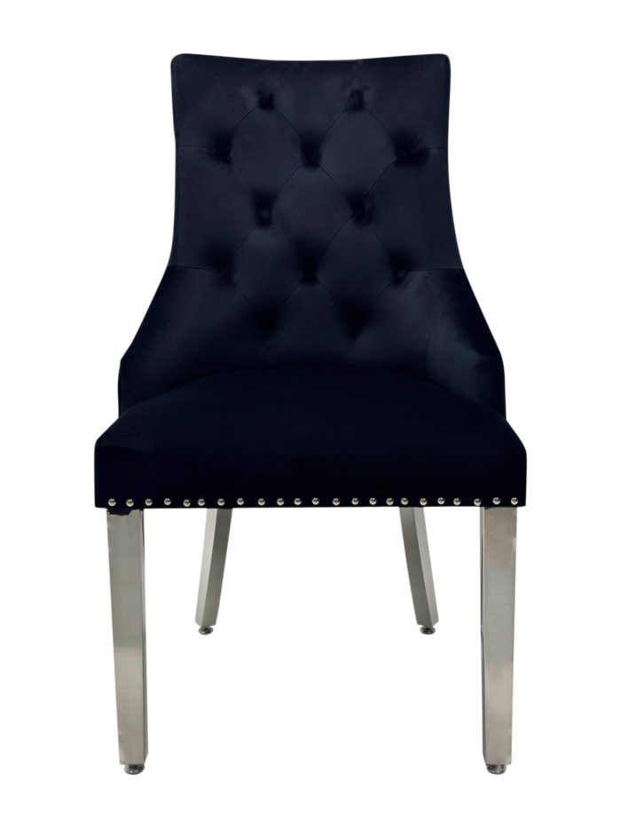 Majestic Black Velvet Dining Chair Set of 2