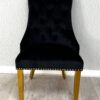 Majestic Black Gold Lion Knocker Chair Set of 2