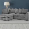 Harley Jumbo Sofa Grey Left Hand Facing Corner
