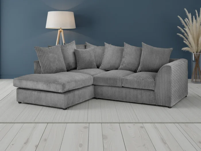 Harley Jumbo Sofa Grey Left Hand Facing Corner