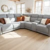 Owen Electric Recliner Sofa Grey Large Corner