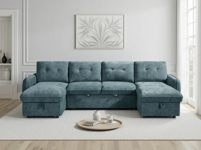 Moscow Sofabed Blue U Shape Corner