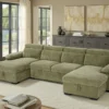 Hudson Sofabed Green U Shape Corner