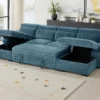 Hudson Sofabed Blue U Shape Corner