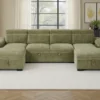 Hudson Sofabed Green U Shape Corner