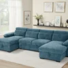 Hudson Sofabed Blue U Shape Corner