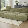 Hudson Sofabed Green U Shape Corner