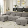 Hudson Sofabed Grey U Shape Corner