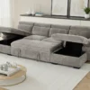 Hudson Sofabed Grey U Shape Corner