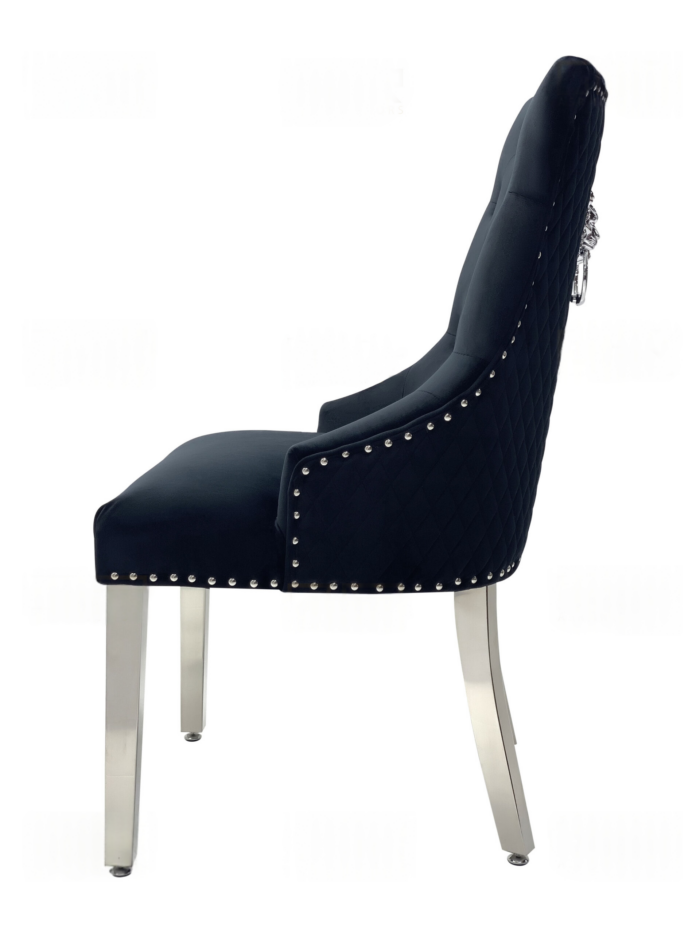 Majestic Black Velvet Dining Chair Set of 2