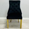 Majestic Black Gold Ring Knocker Chair Set of 2