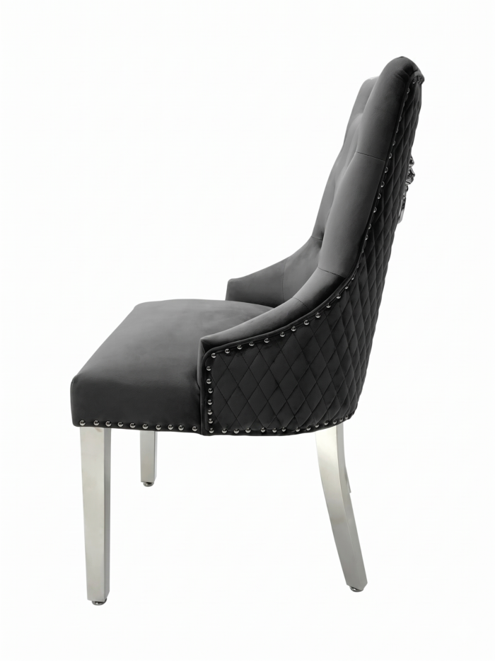 Majestic Dark Grey Velvet Dining Chair Set of 2