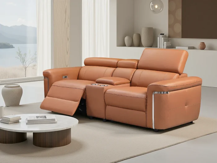 3_2TanWhiteBackground_2 Somerville Electric Recliner Sofa Tan 2 Seater