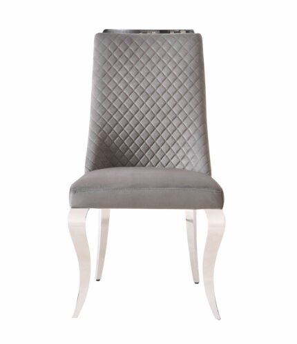 Roxby Grey and Chrome Dining Chair Set of 2