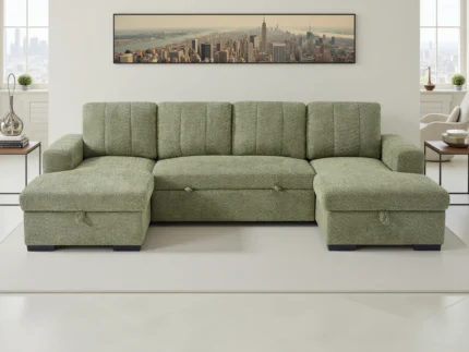 Como Sofabed Green U Shape Corner