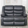 Conrad Manual Recliner Sofa Black 2 Seater