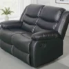 Conrad Manual Recliner Sofa Black 2 Seater