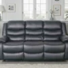Conrad Manual Recliner Sofa Black 3 Seater