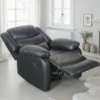 Conrad Manual Recliner Sofa Black Armchair