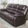 Conrad Manual Recliner Sofa Brown 3 Seater