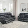 Conrad Manual Recliner Sofa Black 3+2 Set