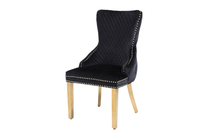 Victoria Black Gold Dining Chair Set of 2