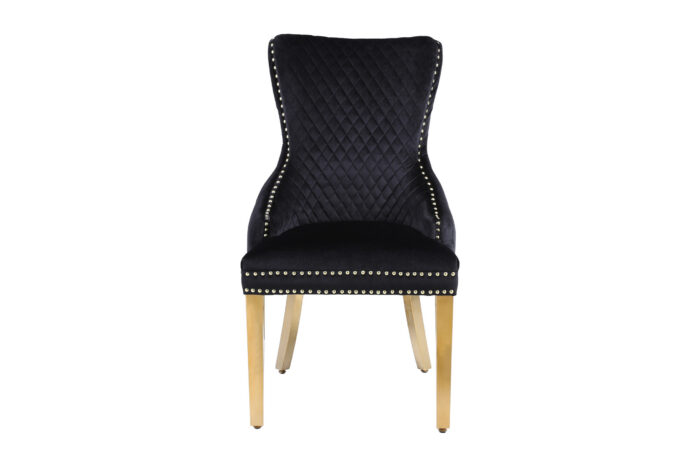 Victoria Black Gold Dining Chair Set of 2