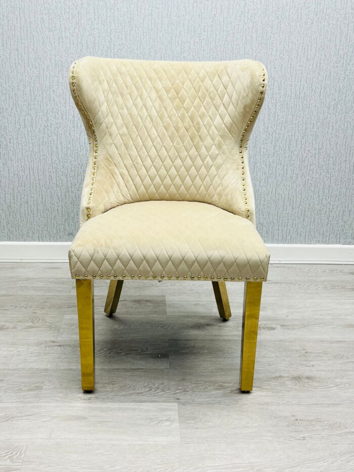 Valentino Mink Gold Velvet Chair Set of 2