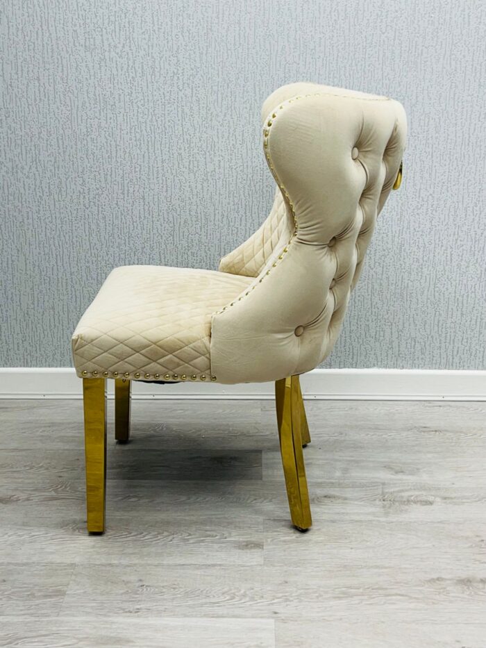 Valentino Mink Gold Velvet Chair Set of 2