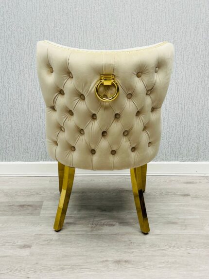 Valentino Mink Gold Velvet Chair Set of 2