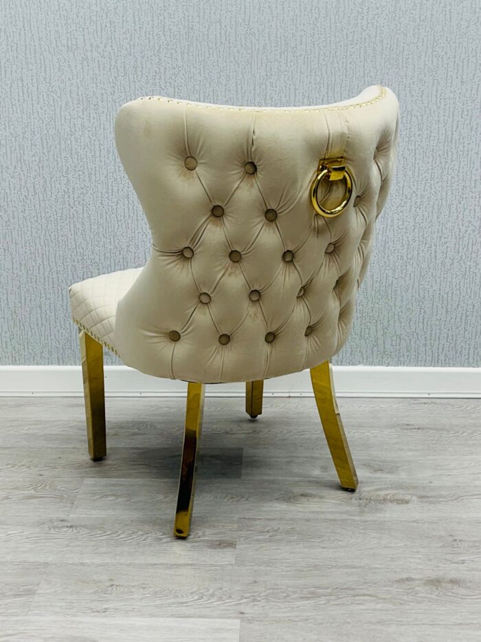 Valentino Mink Gold Velvet Chair Set of 2