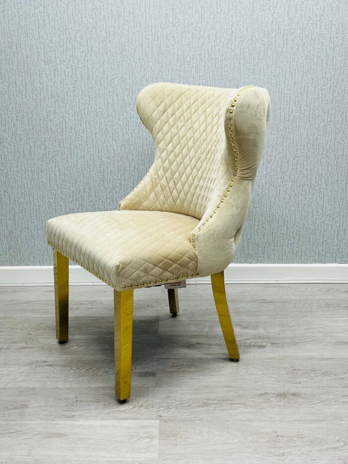 Valentino Mink Gold Velvet Chair Set of 2
