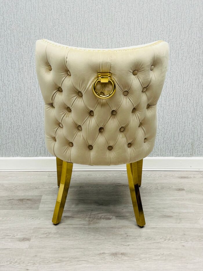 Valentino Mink Gold Velvet Chair Set of 2