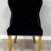 Valentino Black Gold Lion Velvet Chair Set of 2
