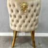 Valentino Mink Gold Lion Velvet Chair Set of 2