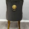 Majestic Grey Gold Lion Knocker Chair Set of 2