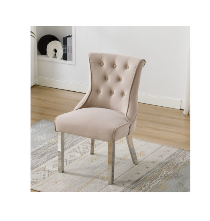 Portland Mink Velvet Dining Chair Set of 2