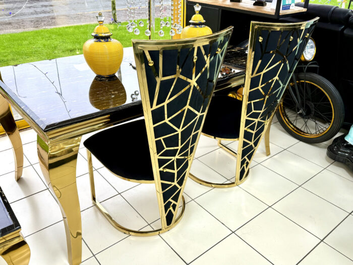 Vienna Black & Gold Dining Chair Set of 2