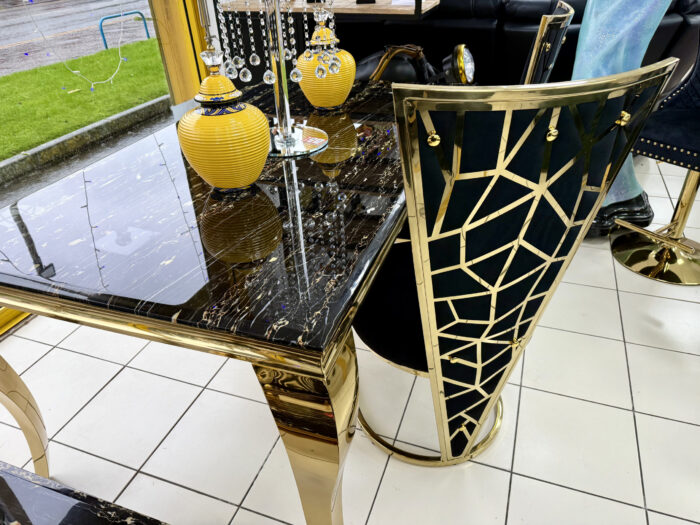 Vienna Black & Gold Dining Chair Set of 2