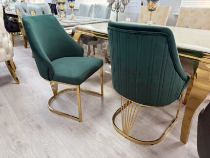 Lasco Green & Gold Dining Chair Set of 2