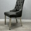 Majestic Hudson Grey PU Leather Dining Chair Set of 2